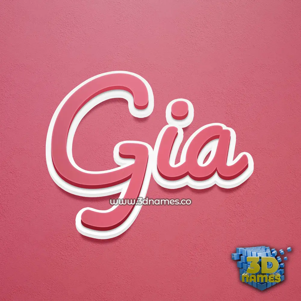 gia in Red Scribble style - 3D name wallpaper