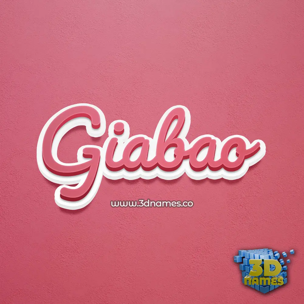 giabao in Red Scribble style - 3D name wallpaper