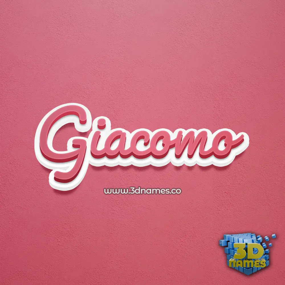 giacomo in Red Scribble style - 3D name wallpaper