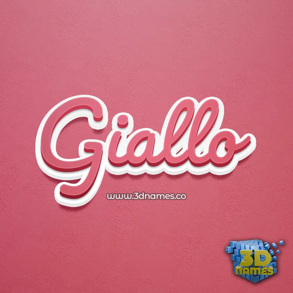 giallo in Red Scribble style - 3D name wallpaper