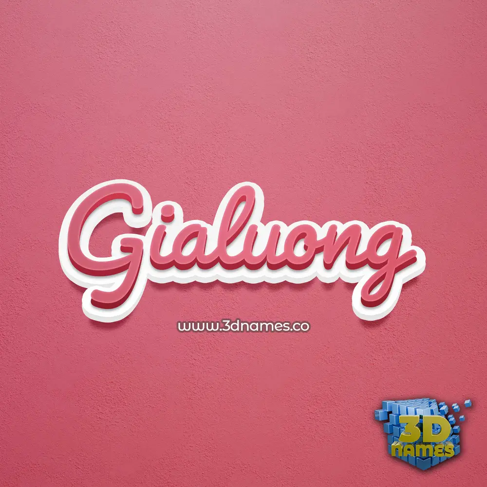 gialuong in Red Scribble style - 3D name wallpaper