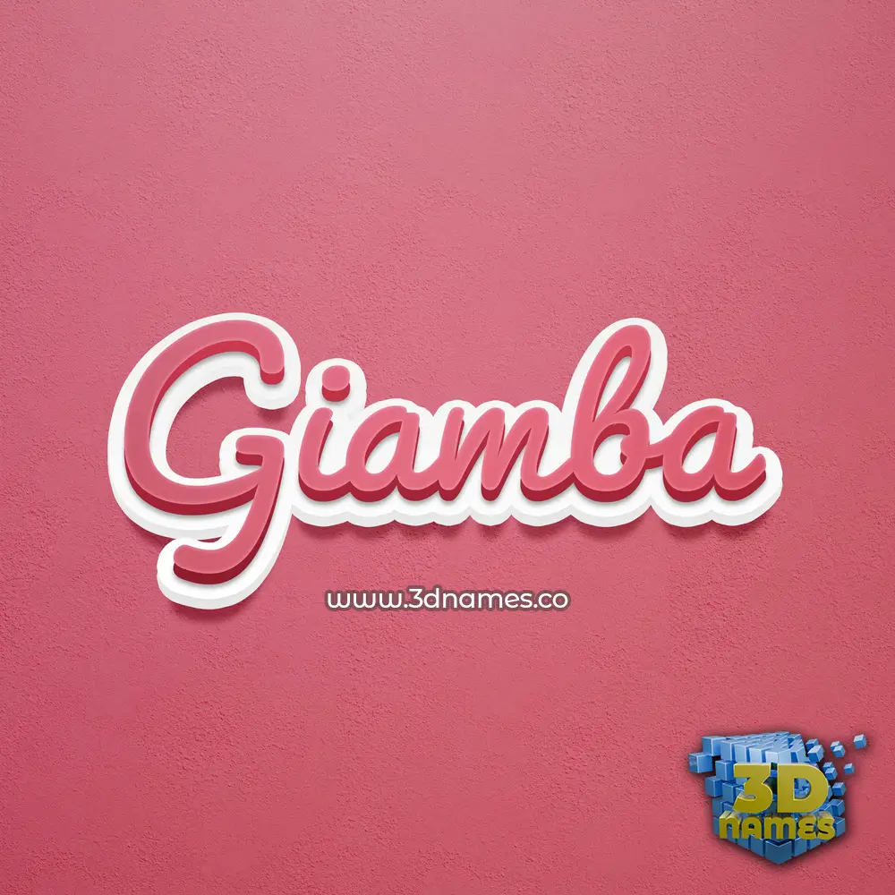 giamba in Red Scribble style - 3D name wallpaper