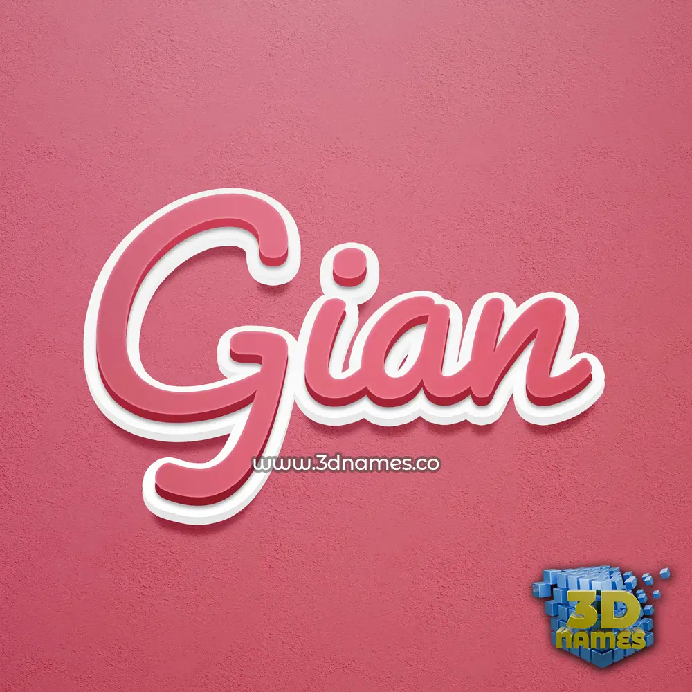 gian in Red Scribble style - 3D name wallpaper