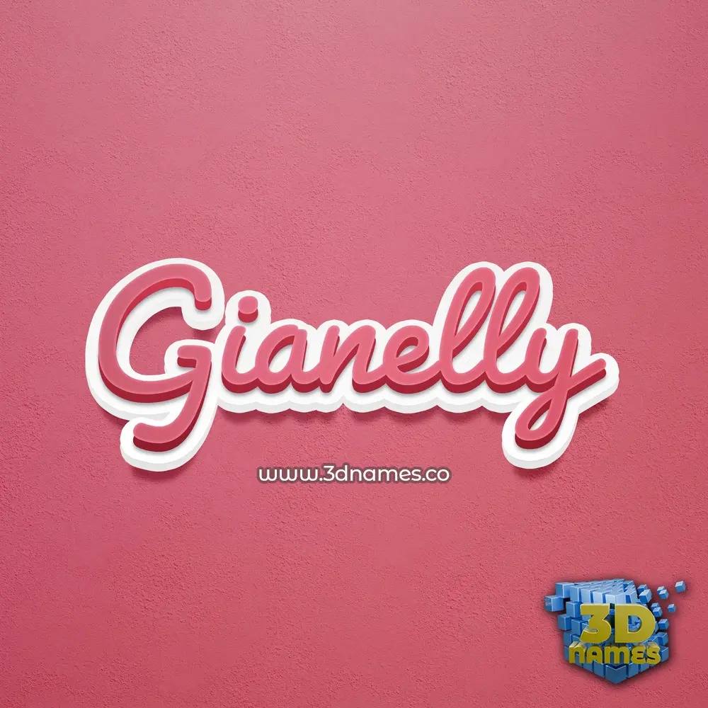 gianelly in Red Scribble style - 3D name wallpaper