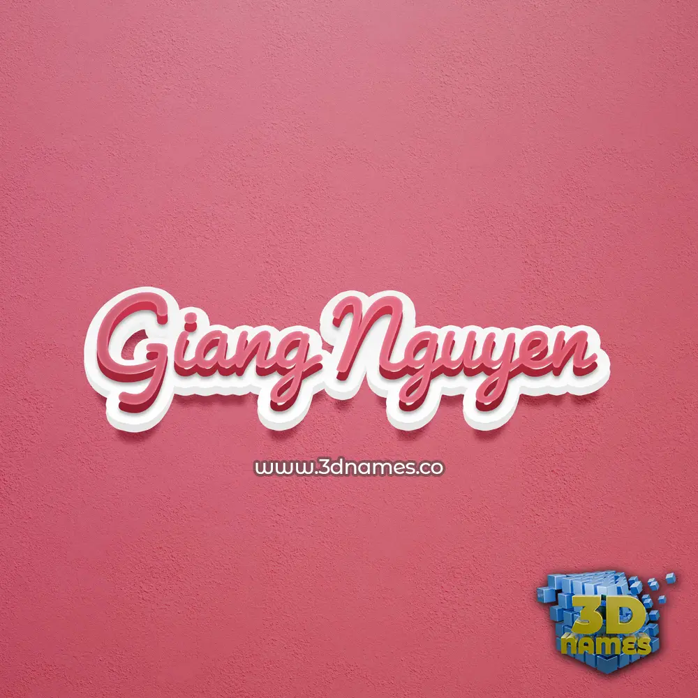 giang nguyen in Red Scribble style - 3D name wallpaper