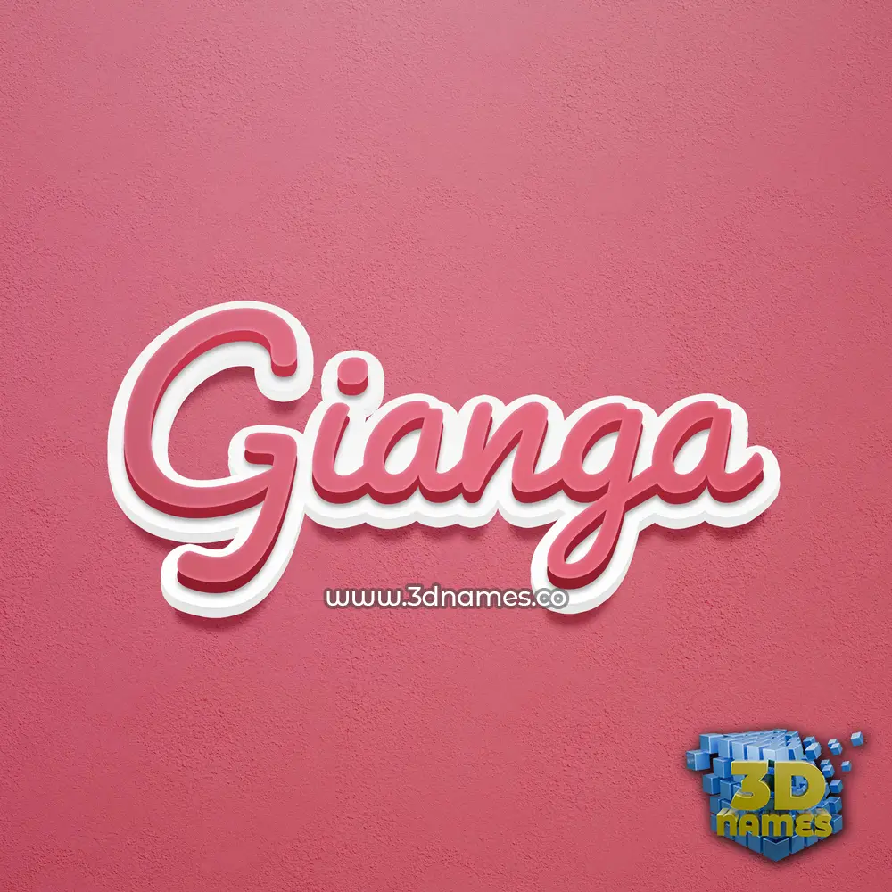 gianga in Red Scribble style - 3D name wallpaper