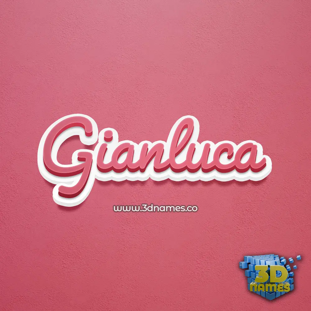gianluca in Red Scribble style - 3D name wallpaper