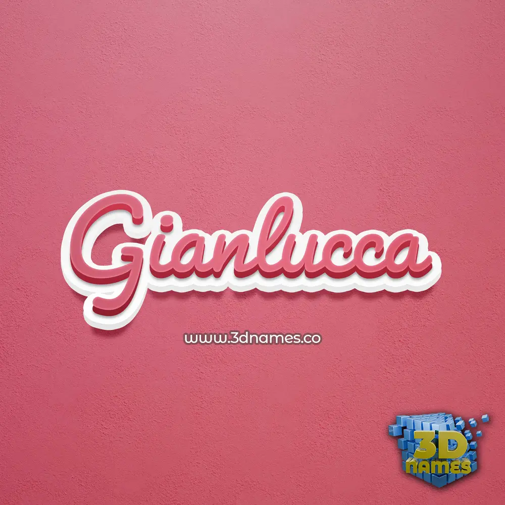 gianlucca in Red Scribble style - 3D name wallpaper