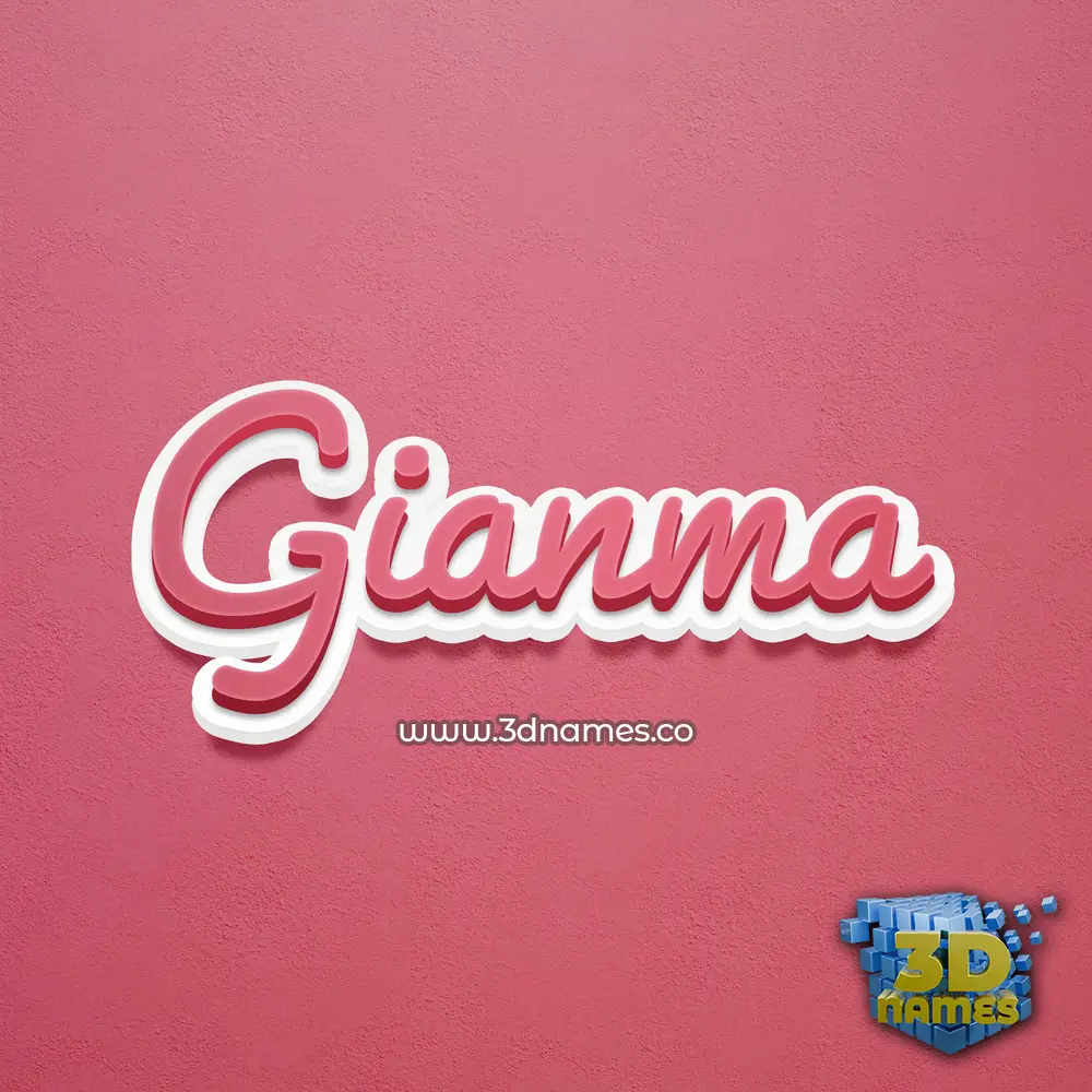 gianma in Red Scribble style - 3D name wallpaper
