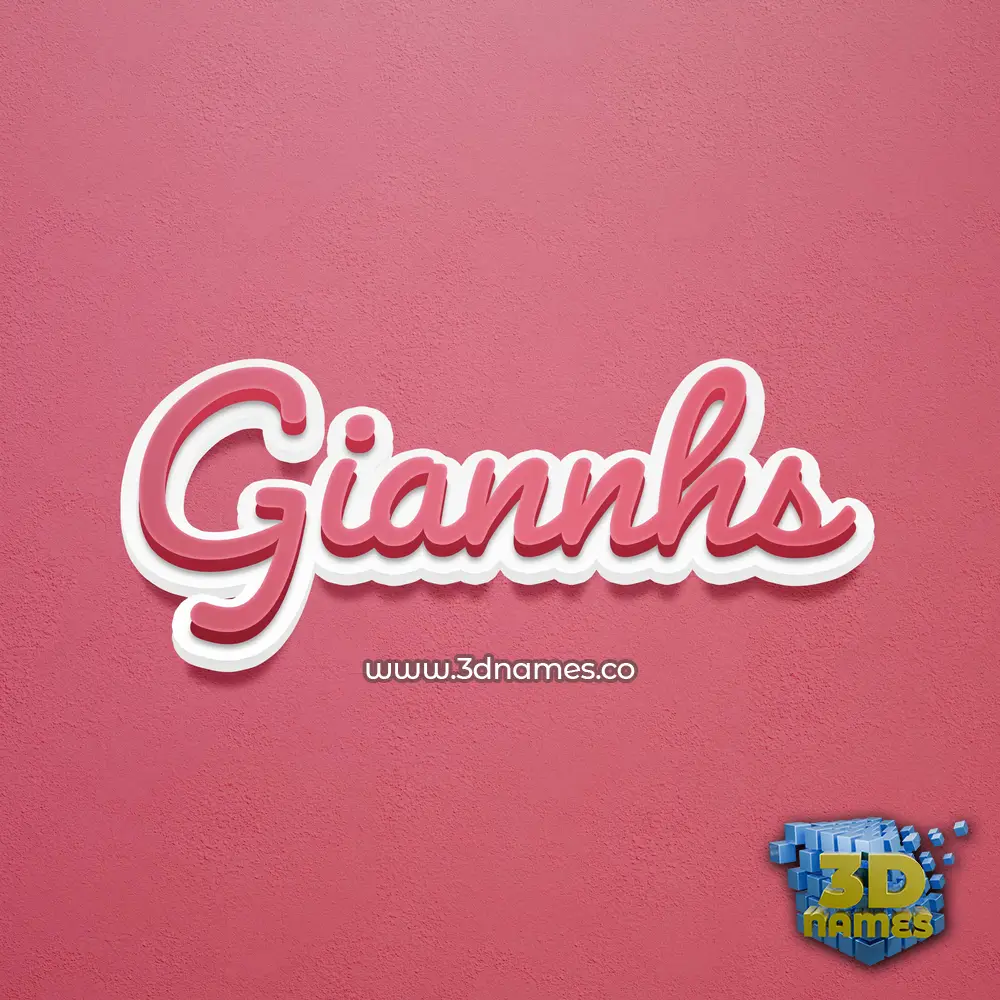 giannhs in Red Scribble style - 3D name wallpaper