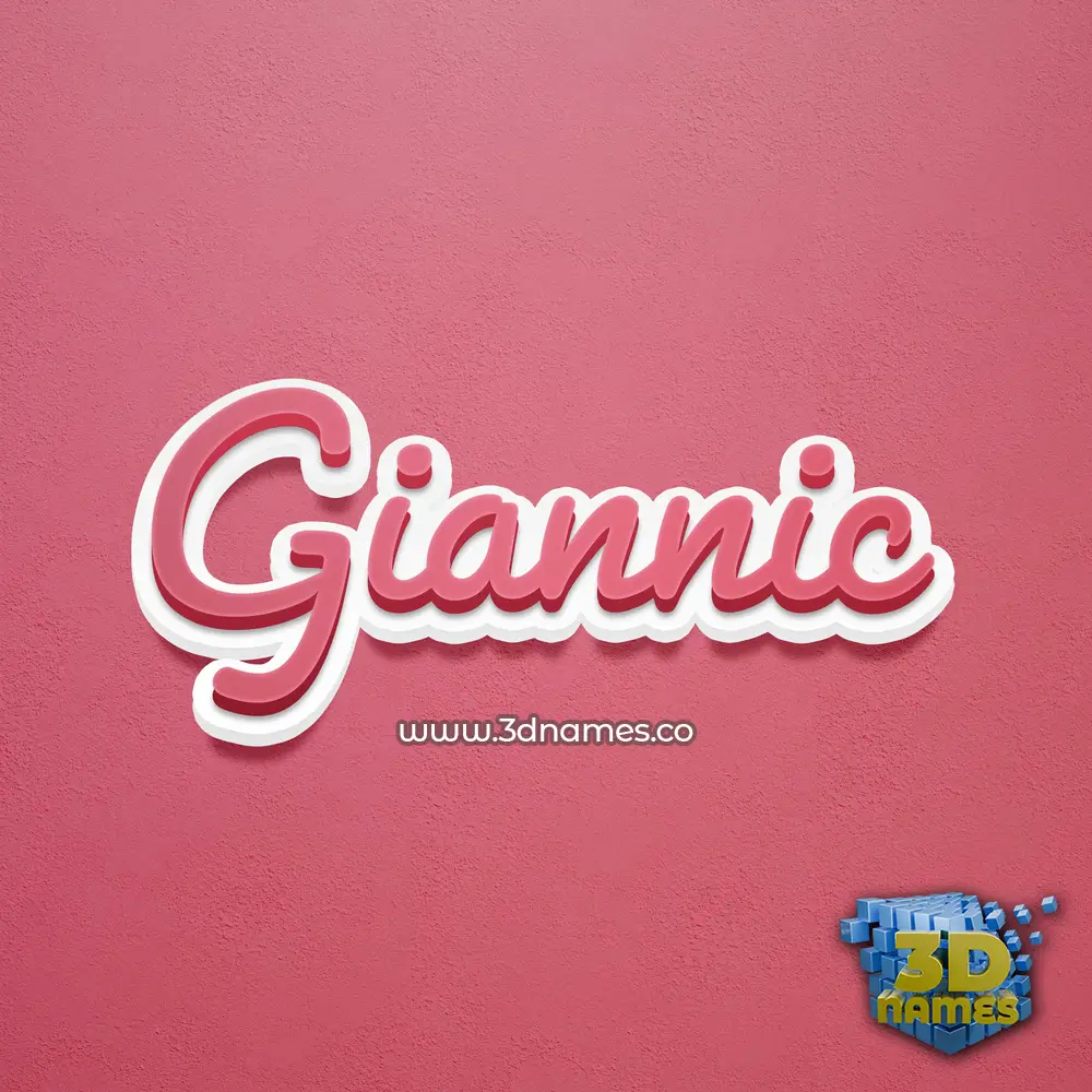 giannic in Red Scribble style - 3D name wallpaper