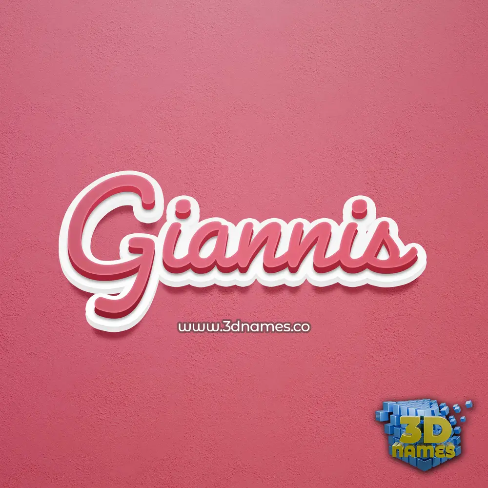giannis in Red Scribble style - 3D name wallpaper