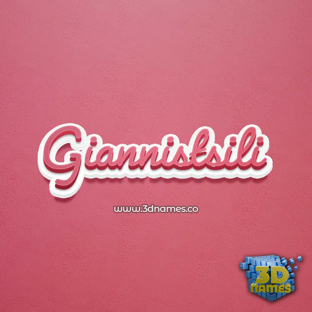 giannistsili in Red Scribble style - 3D name wallpaper