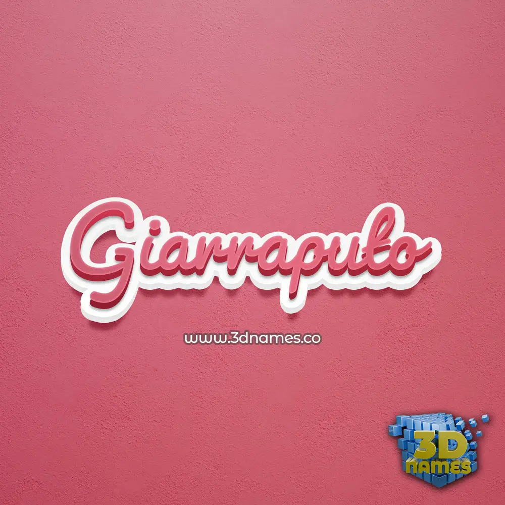 giarraputo in Red Scribble style - 3D name wallpaper