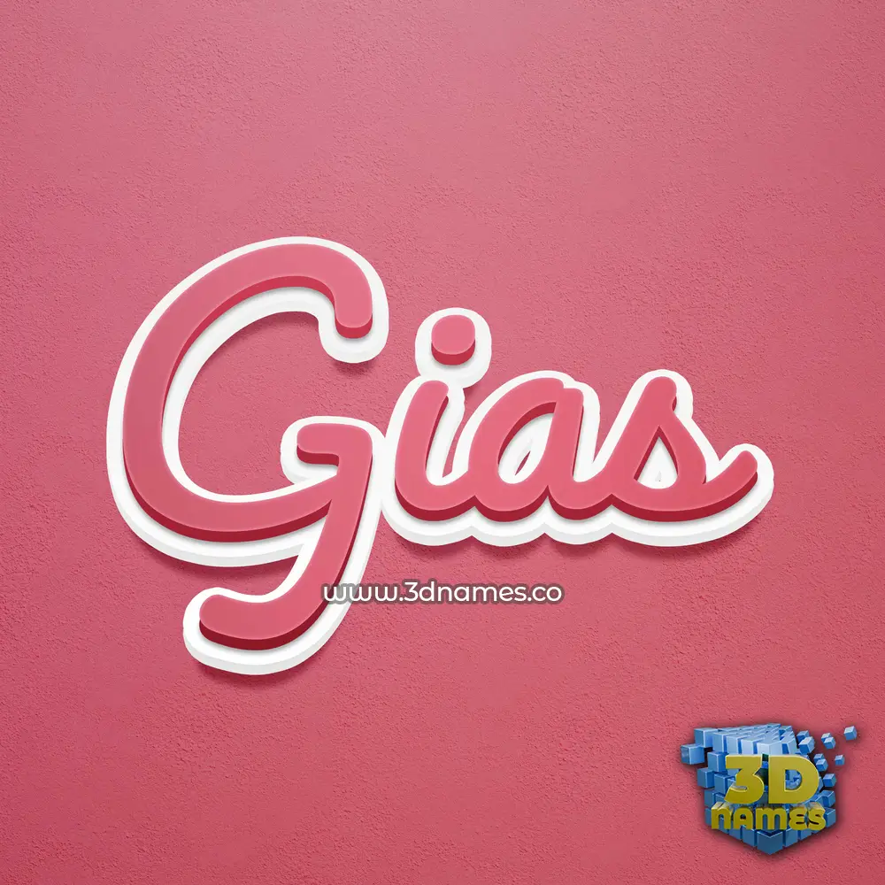 gias in Red Scribble style - 3D name wallpaper