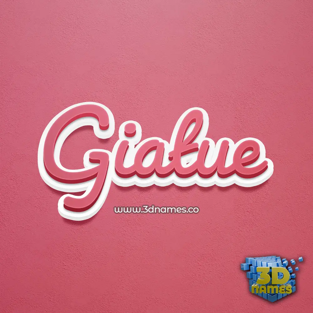 giatue in Red Scribble style - 3D name wallpaper