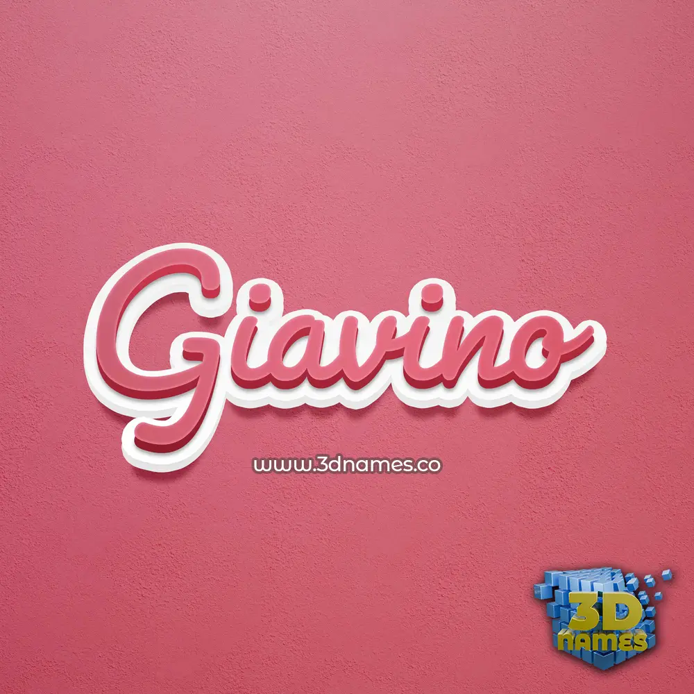 giavino in Red Scribble style - 3D name wallpaper