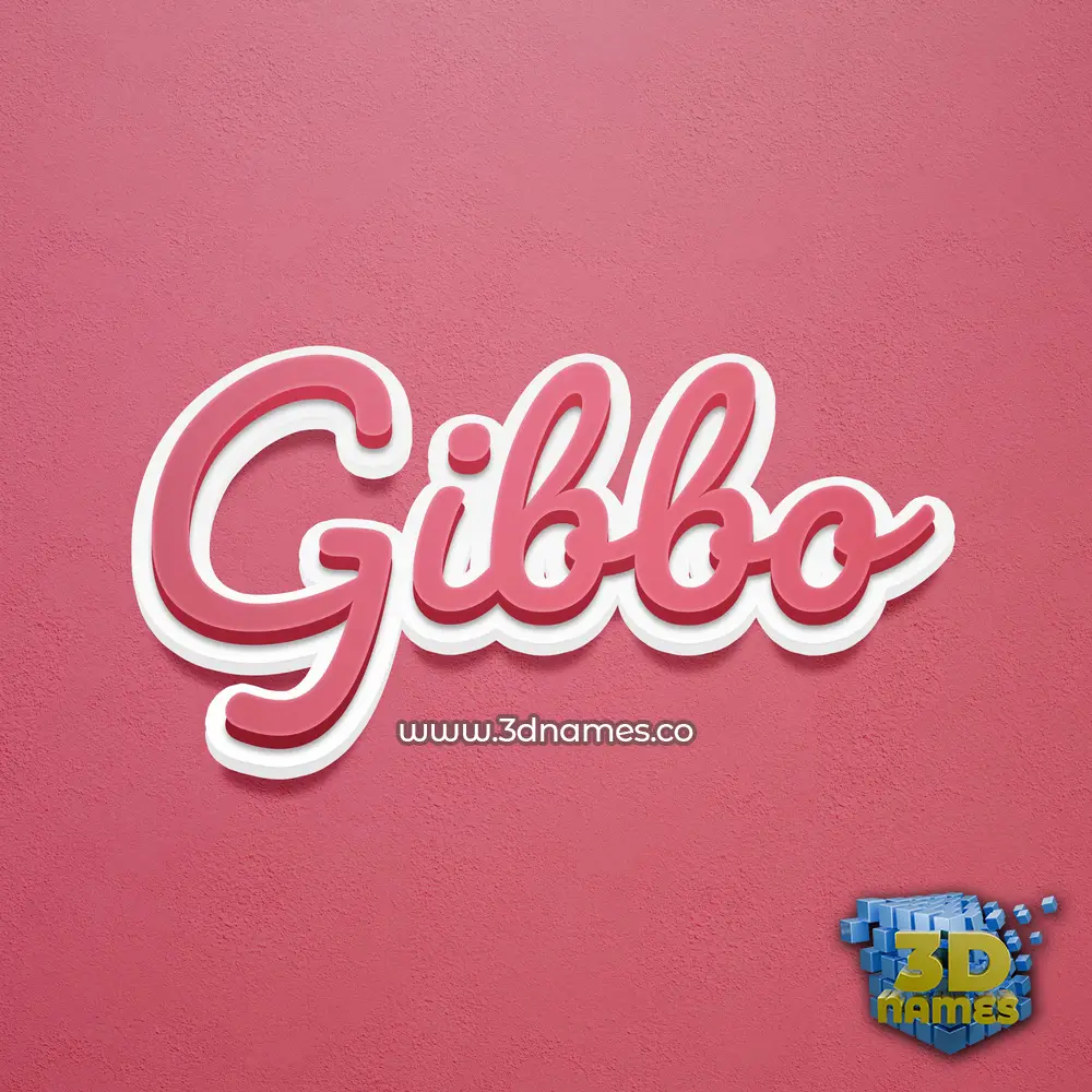 gibbo in Red Scribble style - 3D name wallpaper
