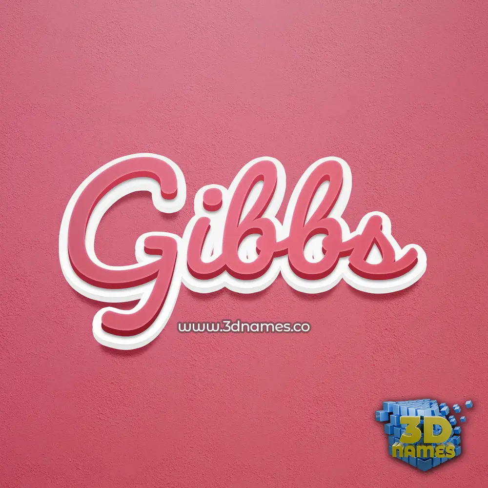 gibbs in Red Scribble style - 3D name wallpaper