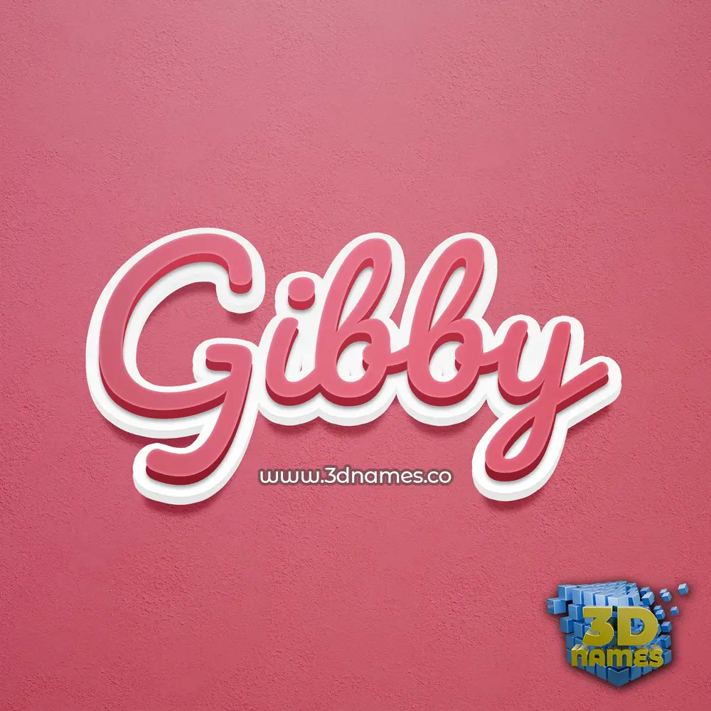 gibby in Red Scribble style - 3D name wallpaper