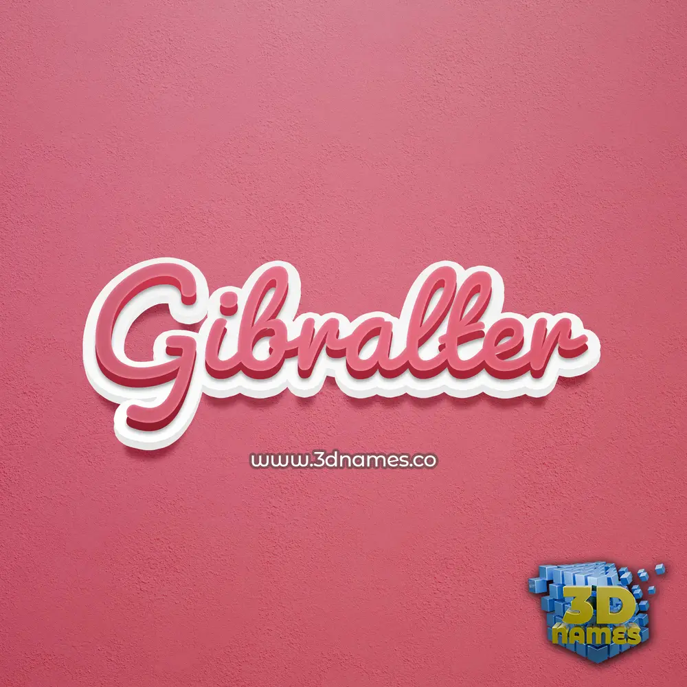 gibralter in Red Scribble style - 3D name wallpaper