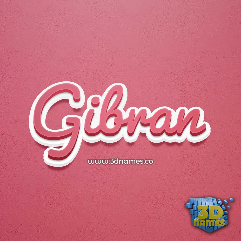 gibran in Red Scribble style - 3D name wallpaper