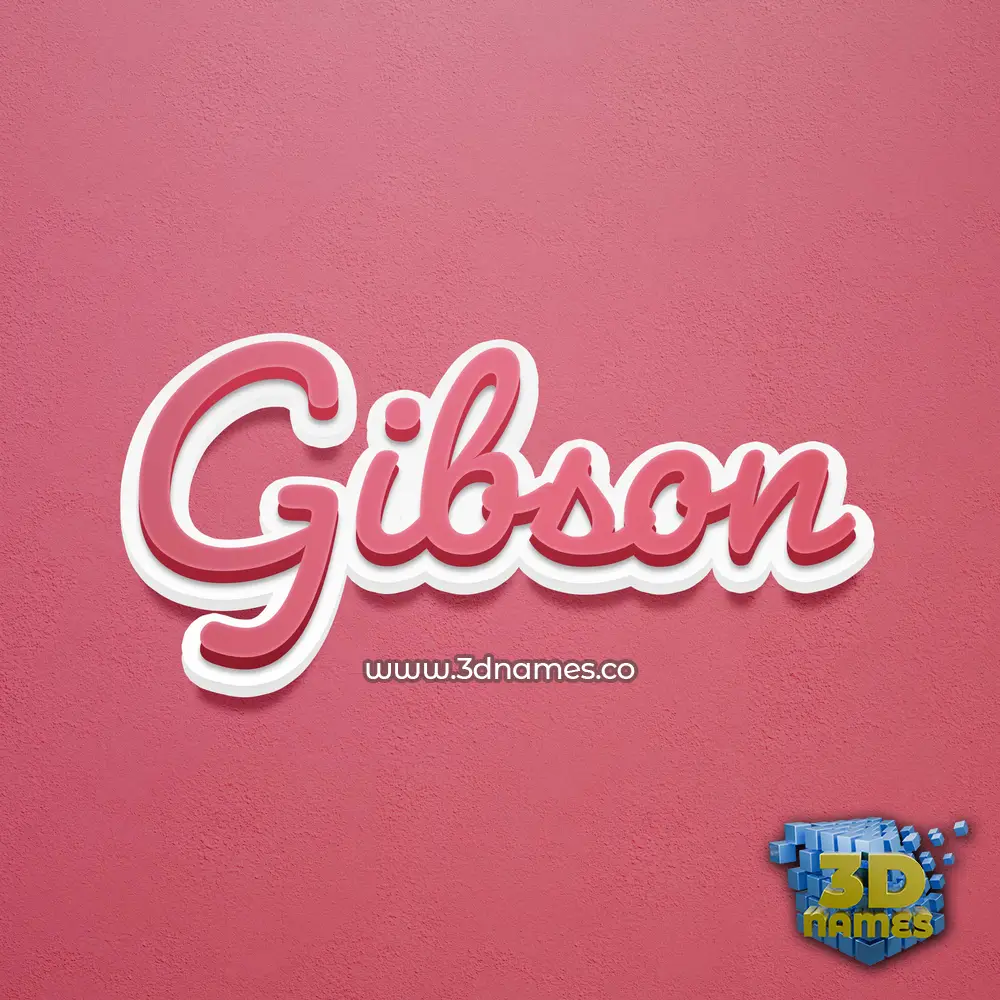 gibson in Red Scribble style - 3D name wallpaper