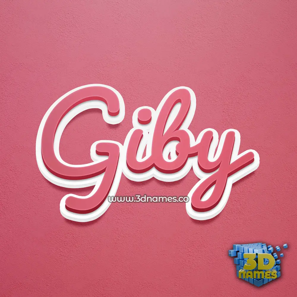 giby in Red Scribble style - 3D name wallpaper