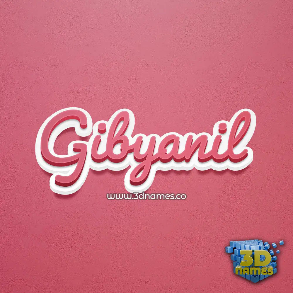 gibyanil in Red Scribble style - 3D name wallpaper