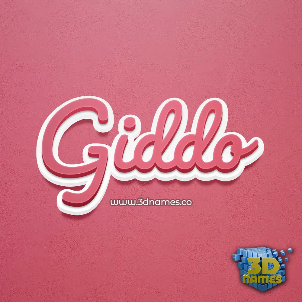 giddo in Red Scribble style - 3D name wallpaper