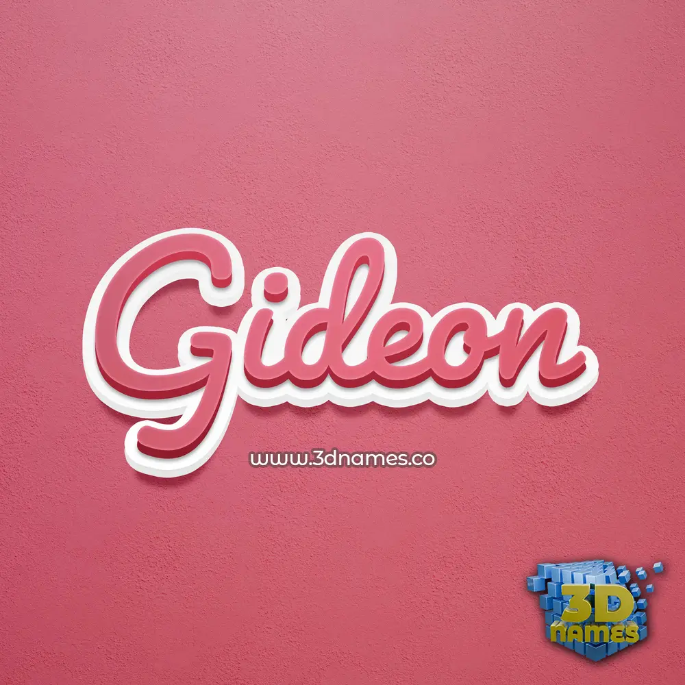 gideon in Red Scribble style - 3D name wallpaper