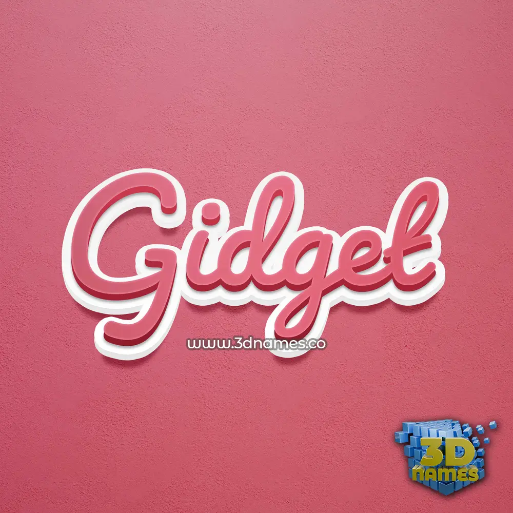 gidget in Red Scribble style - 3D name wallpaper