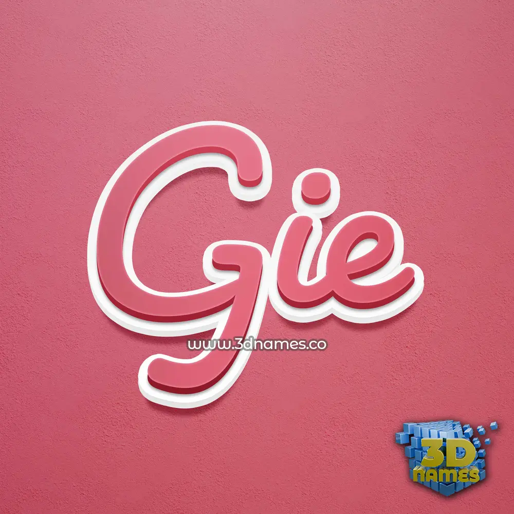 gie in Red Scribble style - 3D name wallpaper