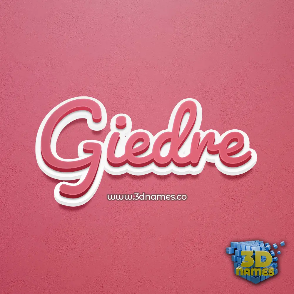 giedre in Red Scribble style - 3D name wallpaper