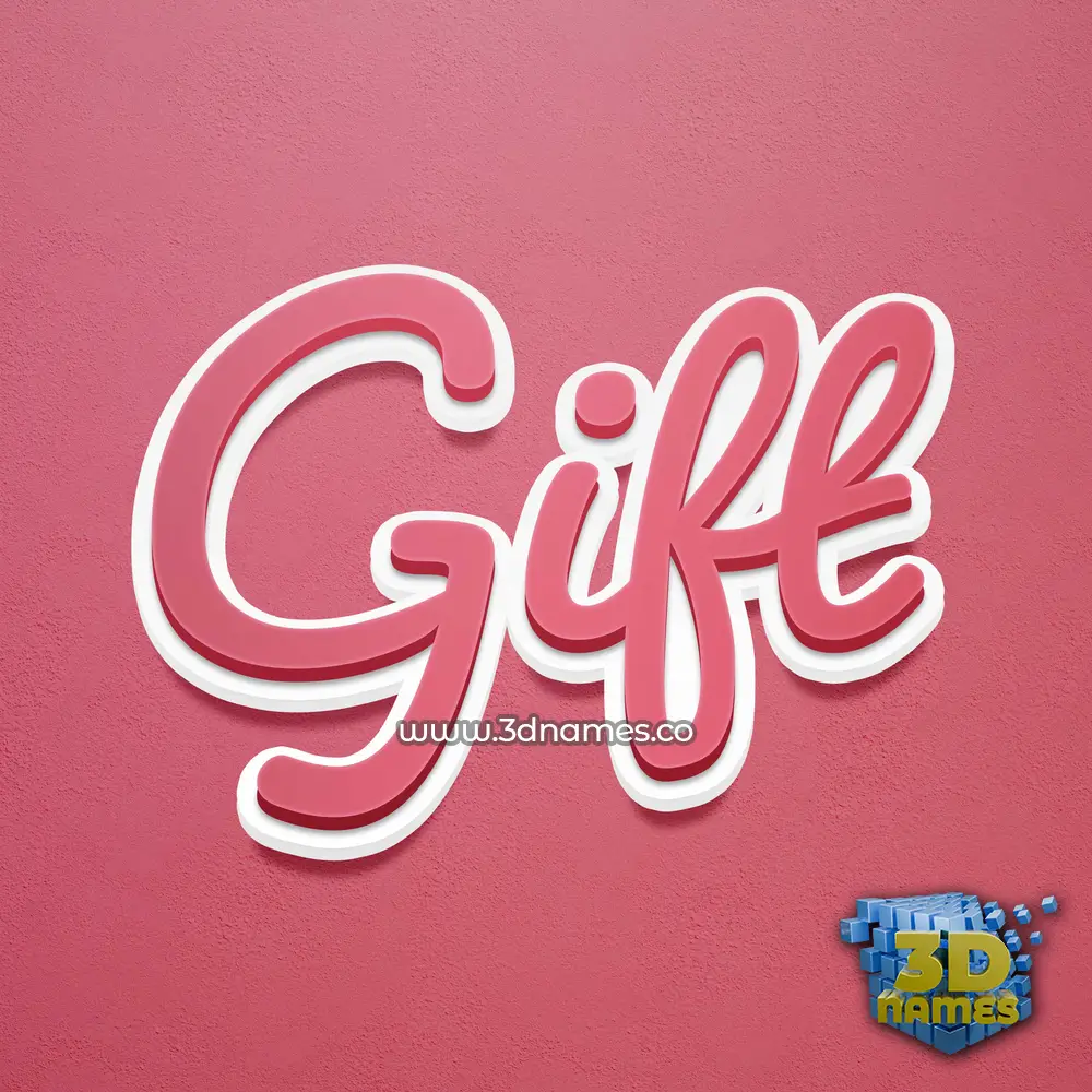 gift in Red Scribble style - 3D name wallpaper