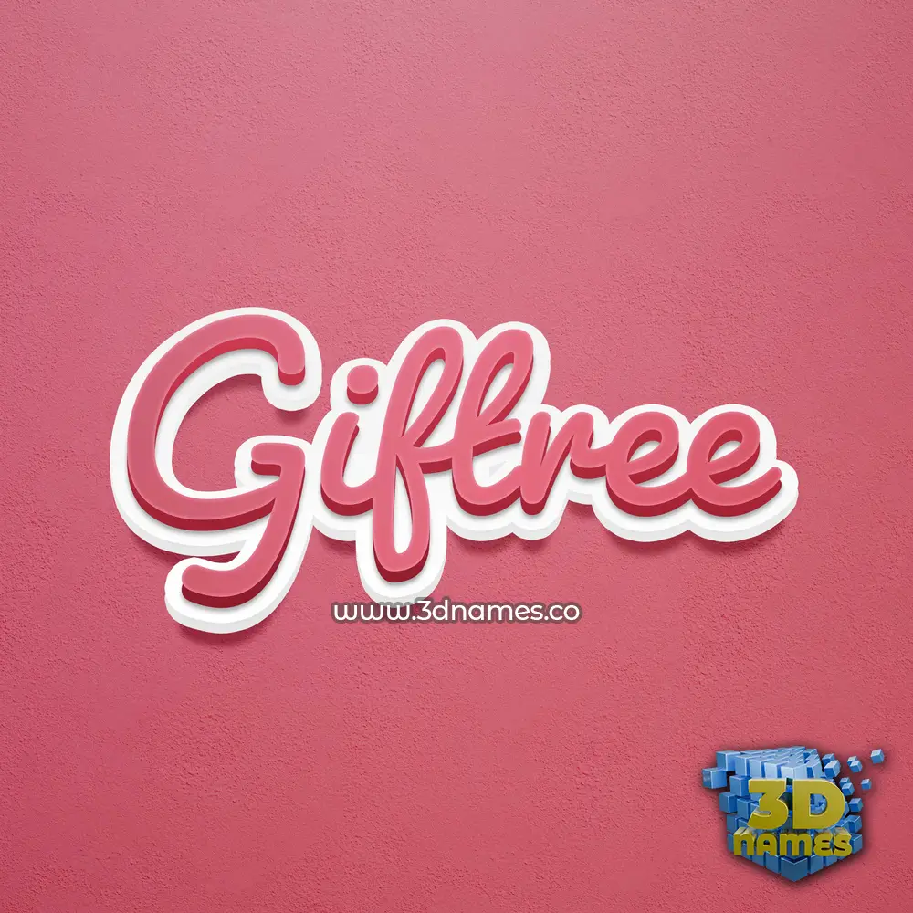 giftree in Red Scribble style - 3D name wallpaper