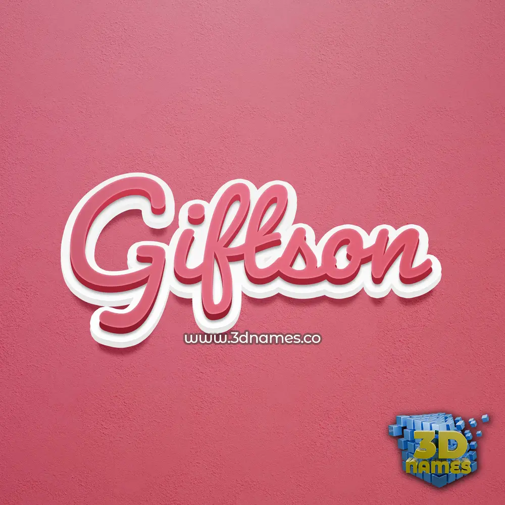 giftson in Red Scribble style - 3D name wallpaper