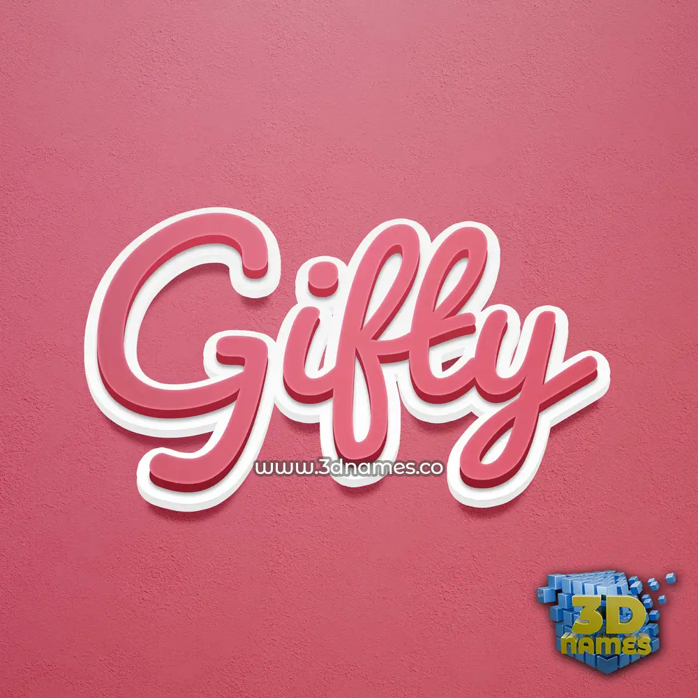 gifty in Red Scribble style - 3D name wallpaper