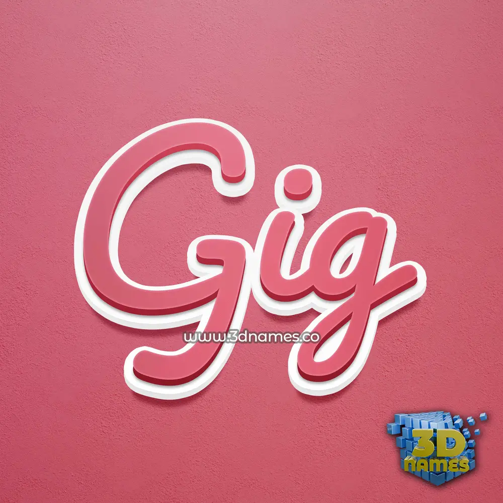gig in Red Scribble style - 3D name wallpaper