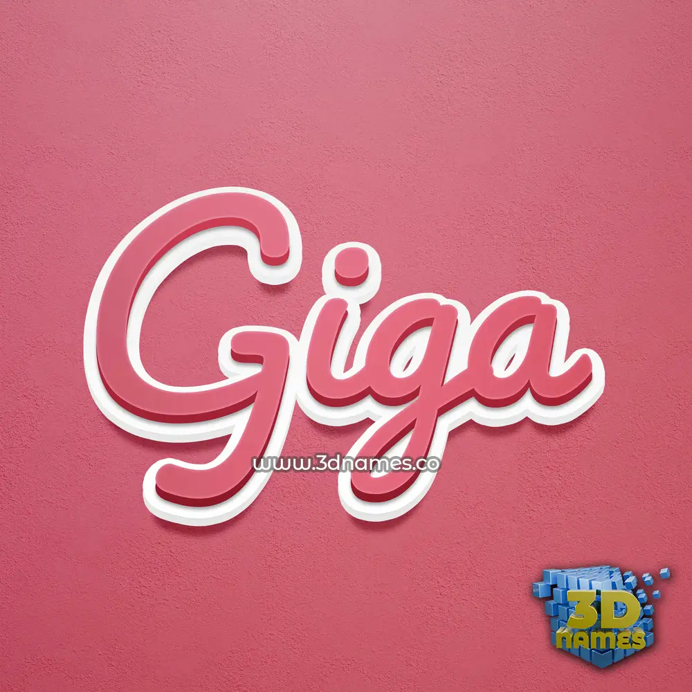 giga in Red Scribble style - 3D name wallpaper