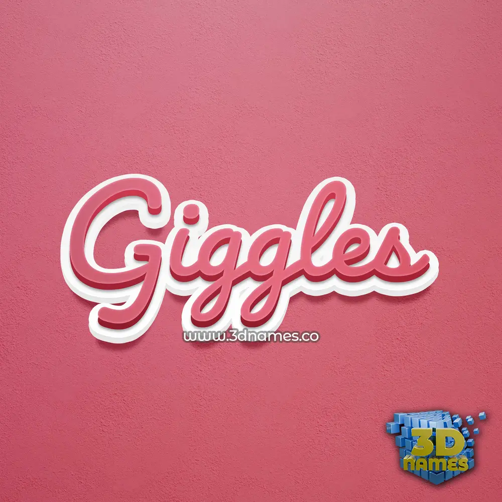 giggles in Red Scribble style - 3D name wallpaper