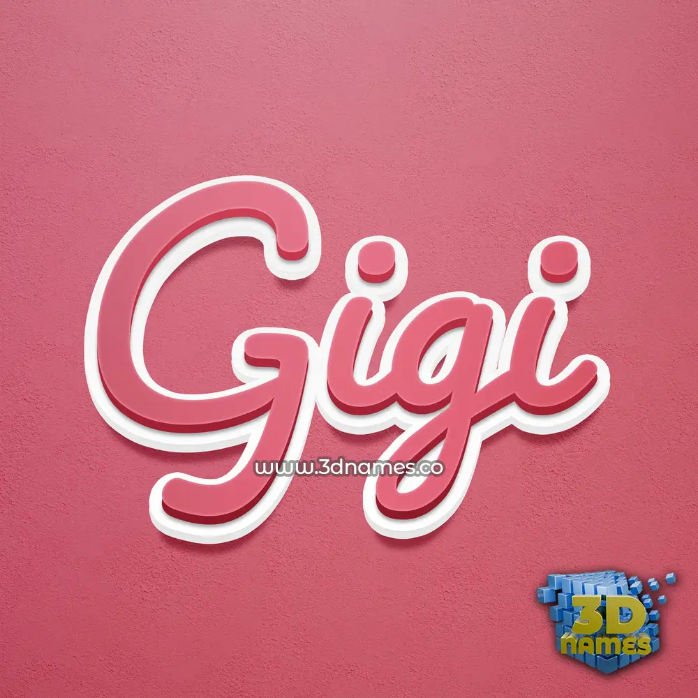 gigi in Red Scribble style - 3D name wallpaper