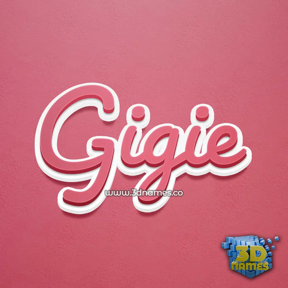 gigie in Red Scribble style - 3D name wallpaper