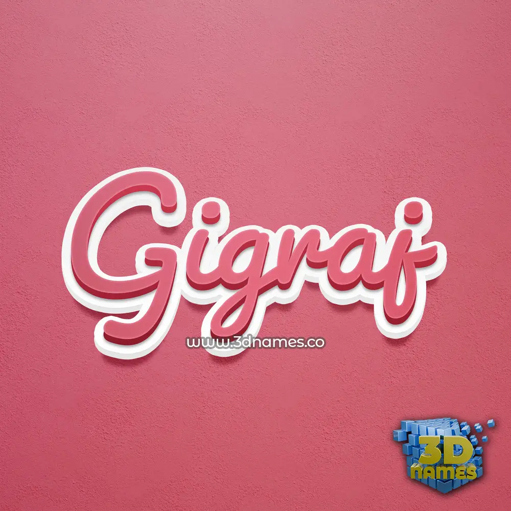 gigraj in Red Scribble style - 3D name wallpaper