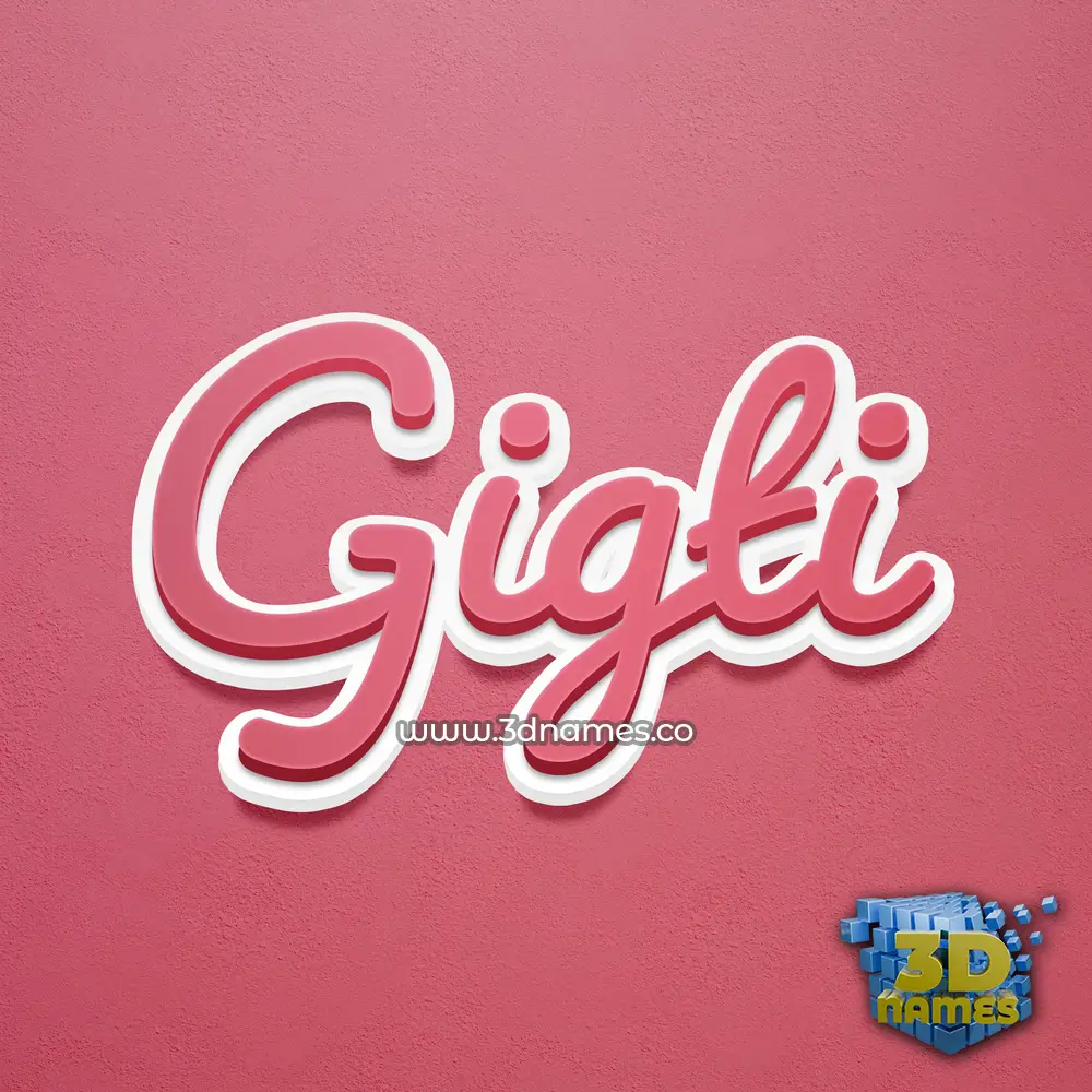 gigti in Red Scribble style - 3D name wallpaper