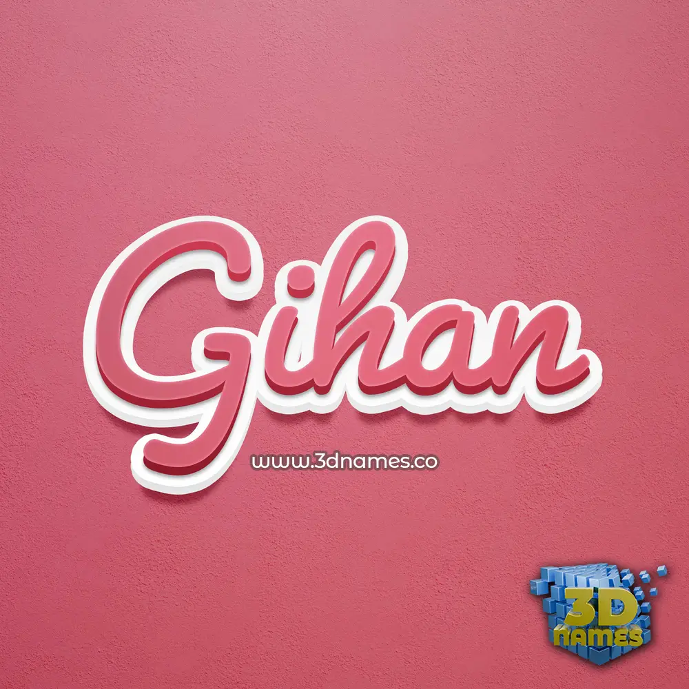 gihan in Red Scribble style - 3D name wallpaper