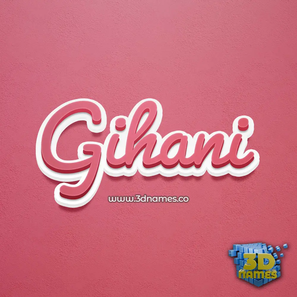 gihani in Red Scribble style - 3D name wallpaper