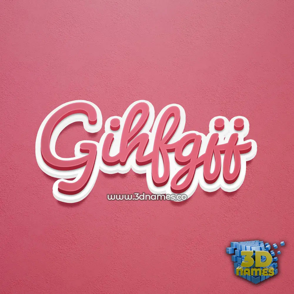 gihfgjj in Red Scribble style - 3D name wallpaper
