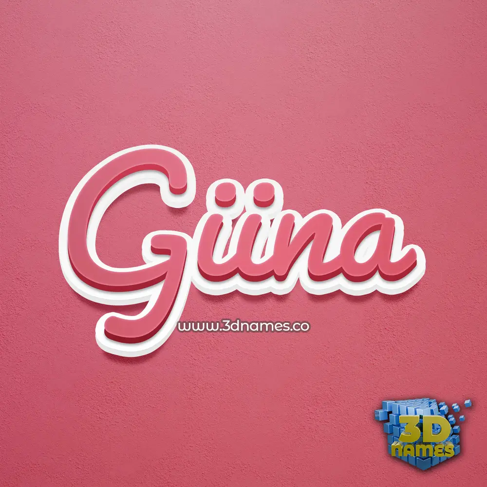 giina in Red Scribble style - 3D name wallpaper