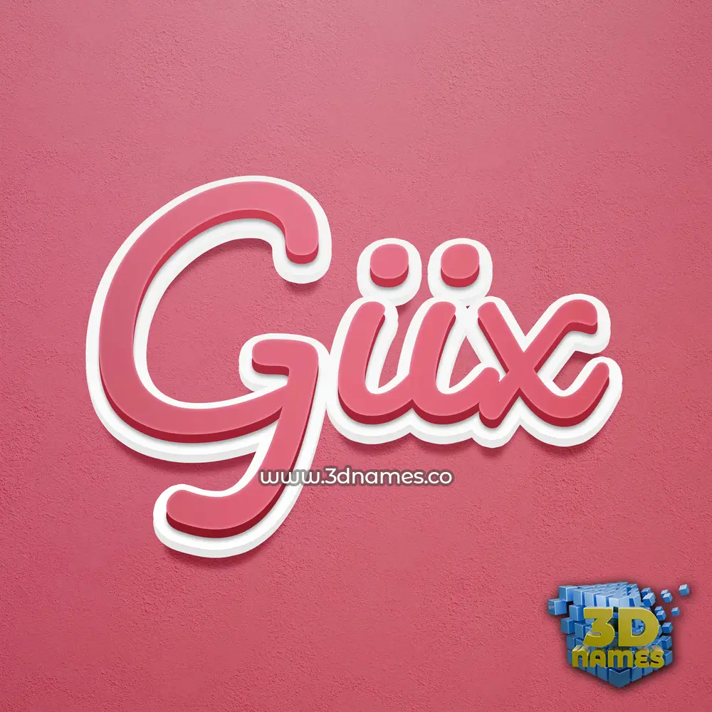 giix in Red Scribble style - 3D name wallpaper